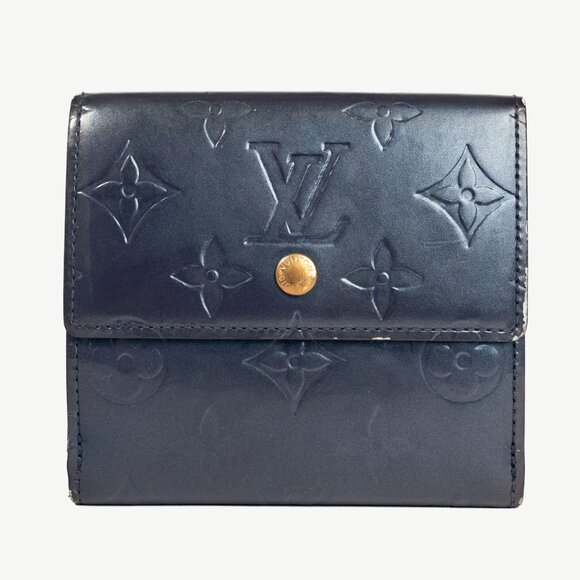 Louis Vuitton Indigo Monogram Vernis Leather Billfold Wallet w/ Four Card Slots - Picture 4 of 11